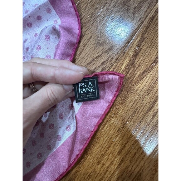 Jos. A Bank Pink Polka Dot Pocket Square Handkerchief 15x15" 100% Silk Whimsical - Picture 2 of 6